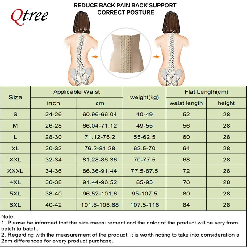 Qtree Dress Slimming Waist Trainer Belt Shapewear Women Belly Cincher Body Shaper Fat Compression Strap Girdles Firm Hook Corset